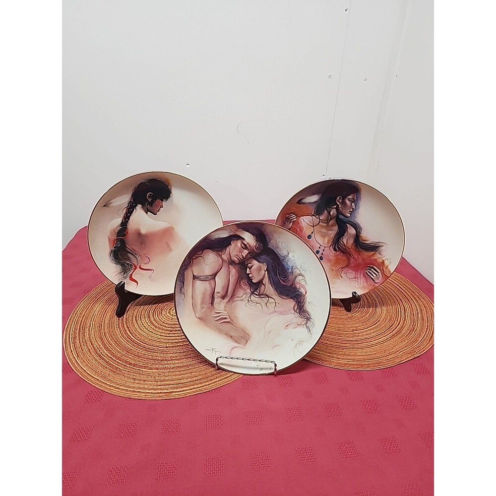 Ozz Franca Limited Edition Plates HadleyHouse Native American Art Set Of 3 1990s